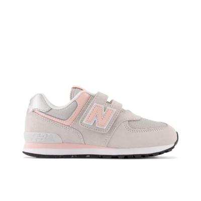Кроссовки New Balance серые/розовые 574 Core на липучках