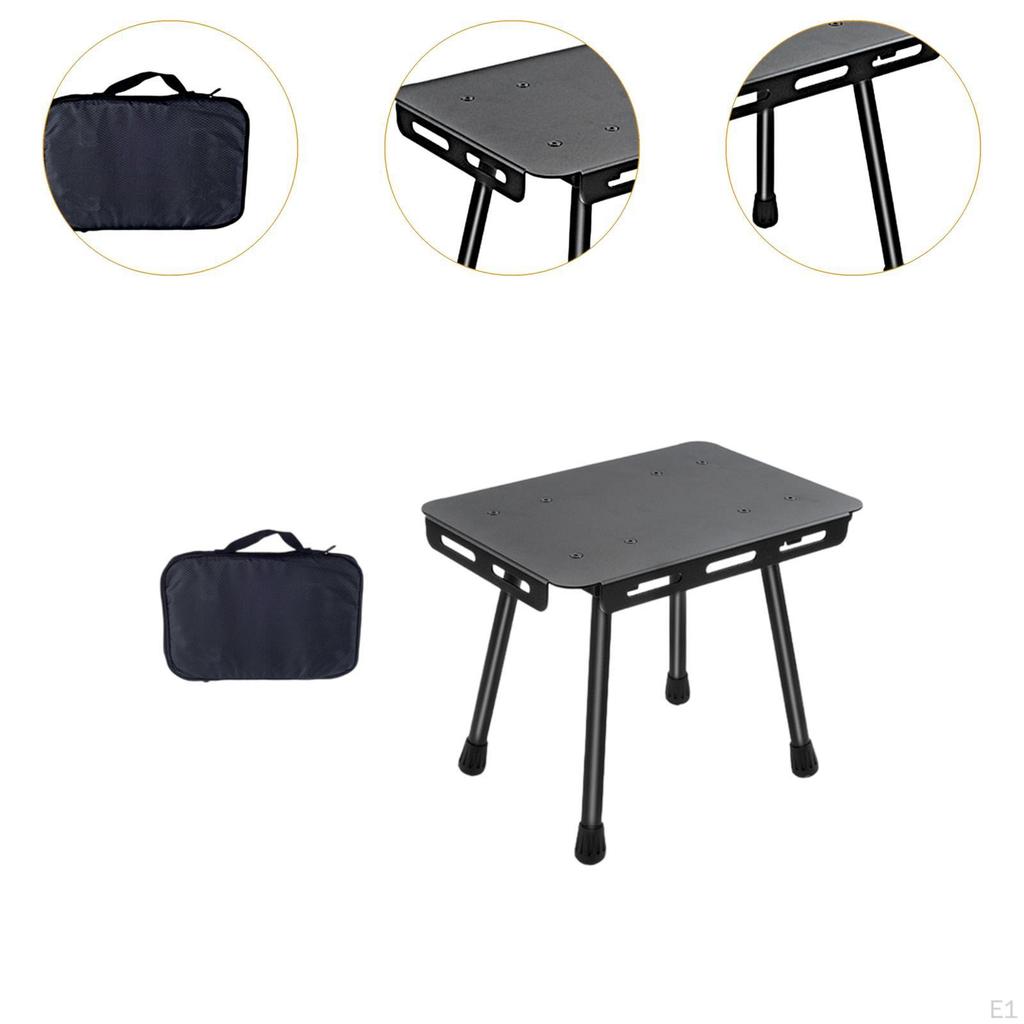 Алюминиевый походный стол с небольшим табуретом для путешествий и рыбалки