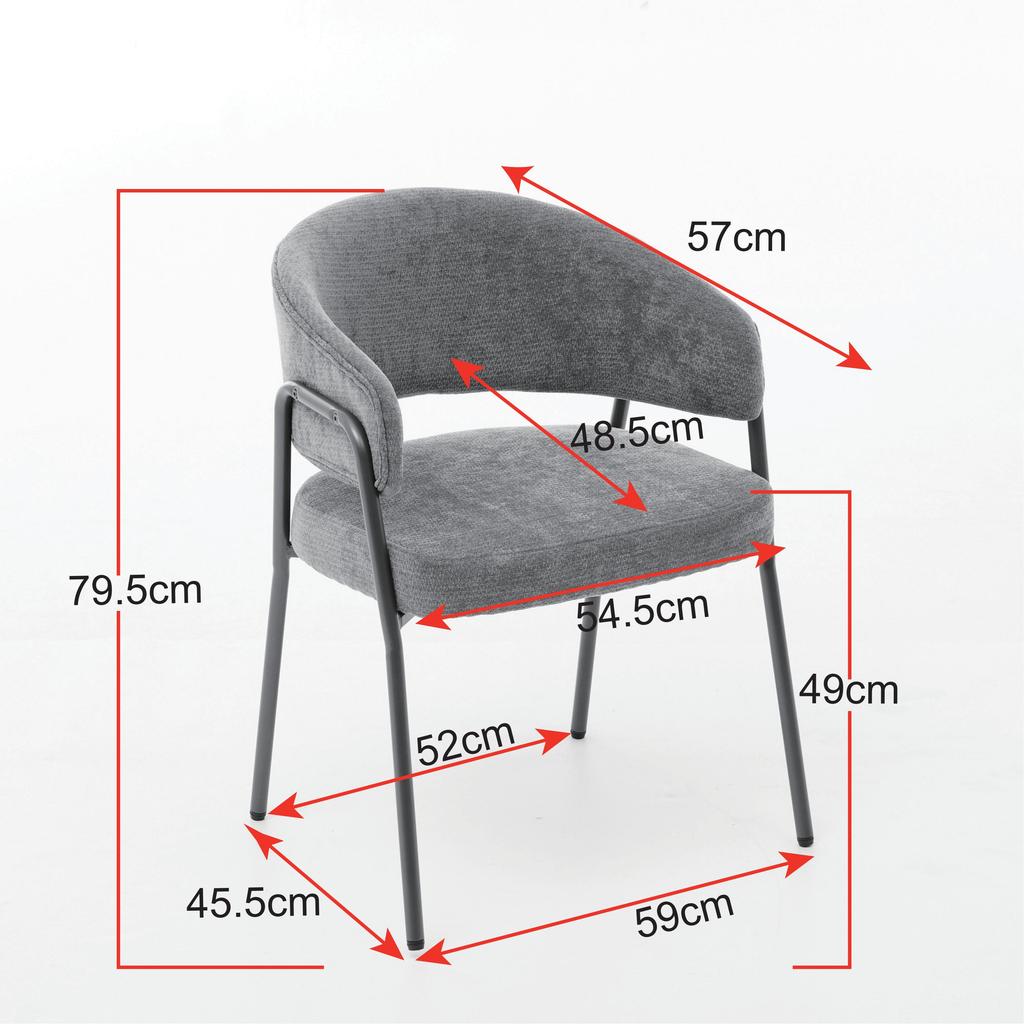 Modern Chenille Dining Chairs with Arms, Upholstered Accent Chairs with Antique Brass Metal Legs for Kitchen, Single Pack, Beige, SW1876BG