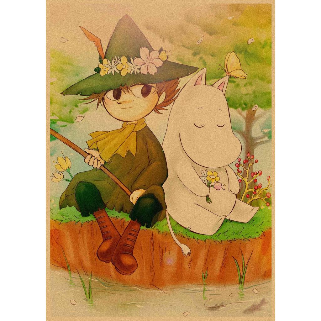 Moomin Family Retro Cartoon Poster Wall Art Mural 397