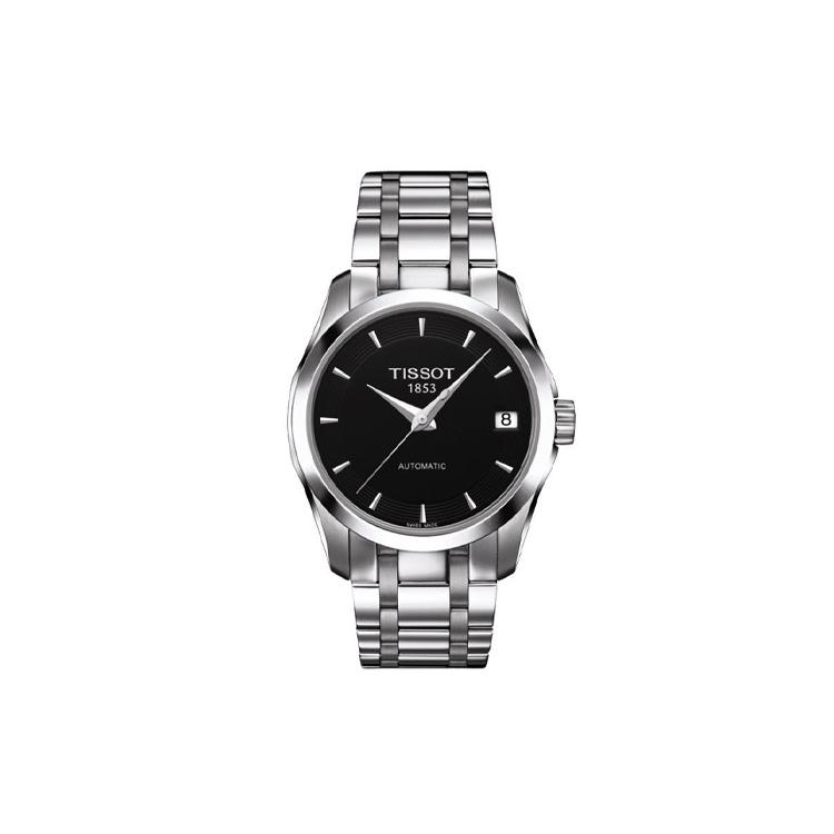 Tissot Женские часы Kutu Collection с автоматическим механическим механизмом, 32 мм, черный циферблат, корпус из нержавеющей стали T035.207.11.051.00