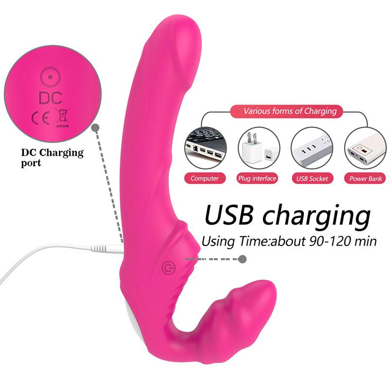 Секс-игрушка для лесбиянок, фаллоимитатор без бретелек, вибратор, 9 скоростей, беспроводной пульт дистанционного управления, двойной вибратор для точки G, секс-игрушки для пар, вибрирующий пенис