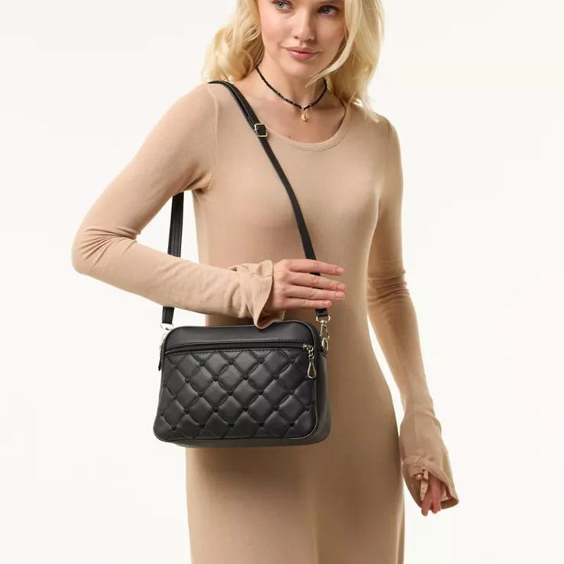 Женская сумка-слинг на ремне, маленькая квадратная, новая стеганая сумка из искусственной кожи, универсальная сумка-мессенджер