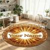 Mandala Ornament (347) Theme Round Crystal Velvet Rug Custom Name Text Personalized Floor Mat Home Decor Non Slip Crystal Carpet
