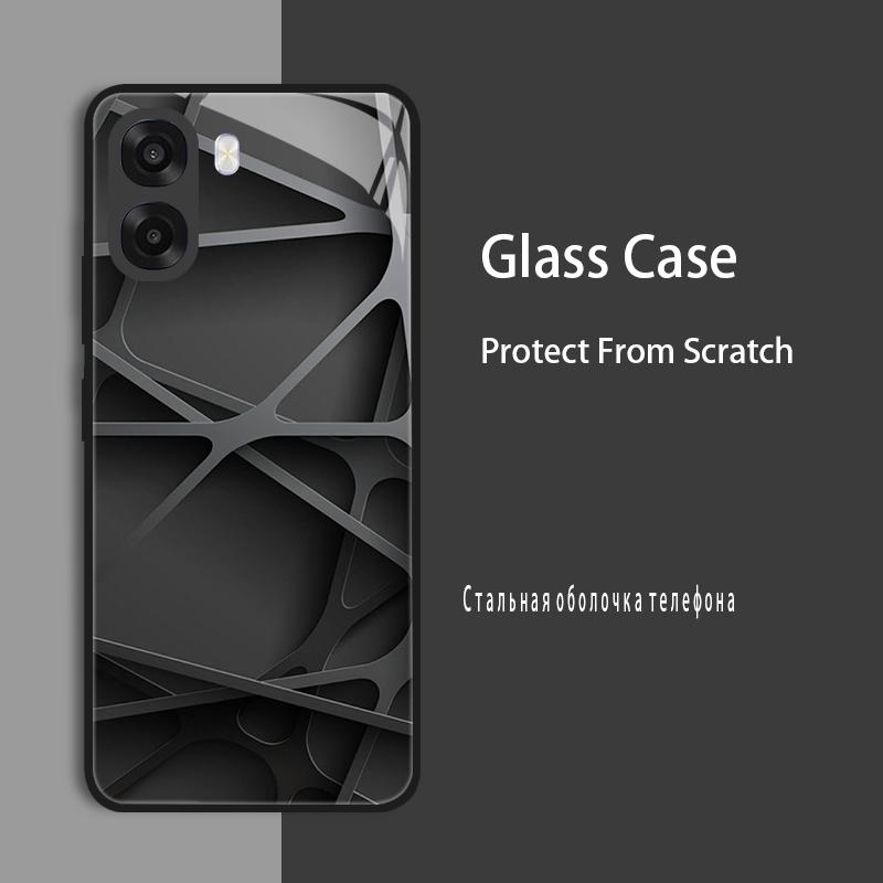 For Oppo A6x 4G Case Cover Tempered Glass Case Hard Bumper For OPPO A6 Pro F31 5G Protective Case Shell Soft edge Hard Back Capa
