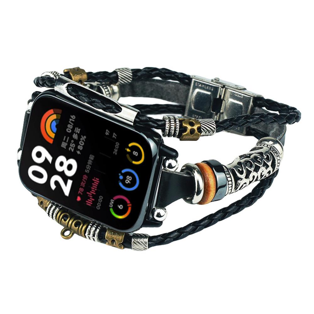 For Xiaomi Smart Band 8 Pro Watch Band Retro Ethnic Style Beads Watch Strap Bracelet