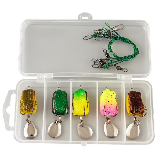 Набор приманок для лягушек Topwater, реалистичный внешний вид, острый крючок, дизайн в виде лягушки, искусственные мягкие приманки, пресноводные имитирующие приманки для лягушек