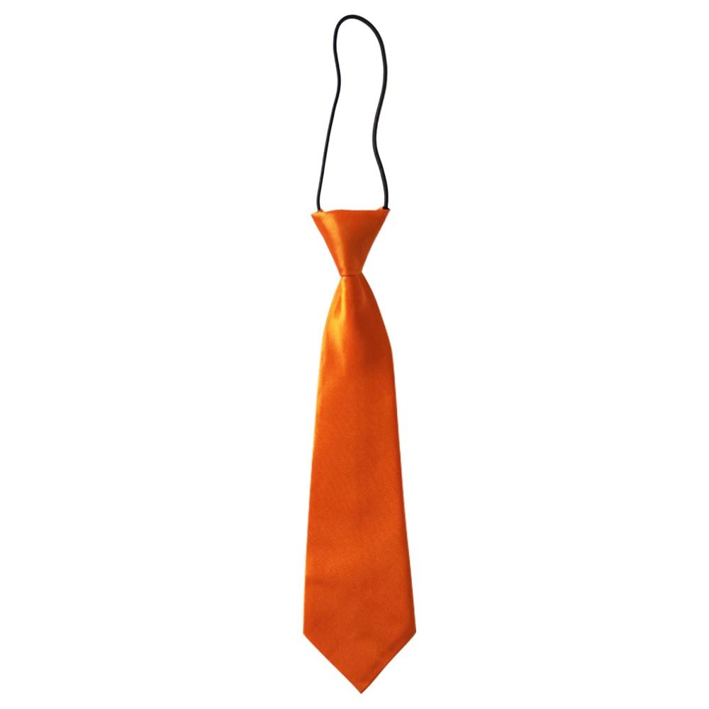Short Style Cute Decoration Solid Color No Small Tie School Kids Tie Wedding Elastic Neck Tie