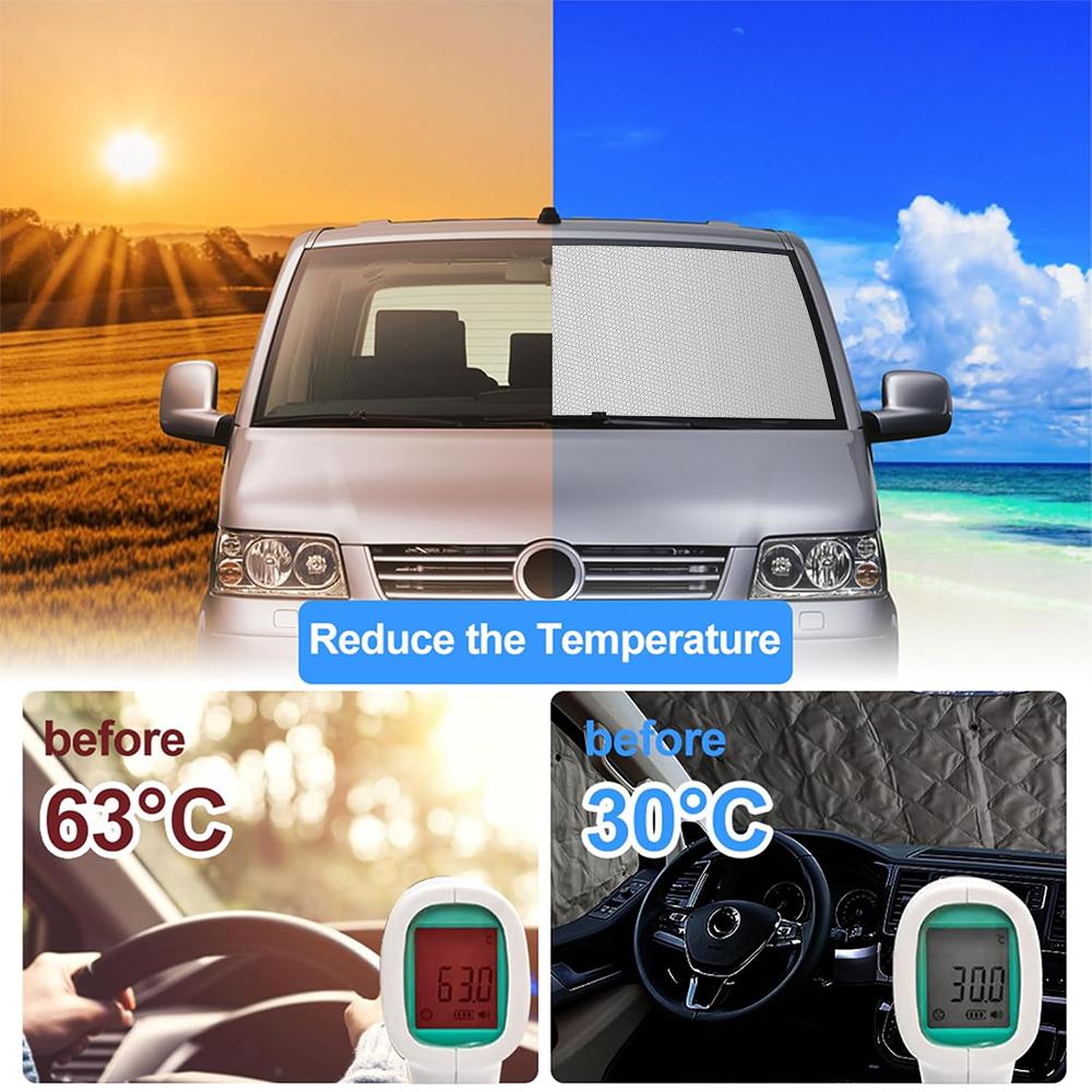 8PCS Sun Shade with Storage Bag Internal Thermal Blind Window Car Windscreen Protection Windscreen for VW T5 T6 SWBGood product