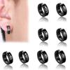 Circle Punk No Pierced Titanium Steel Women Men Gifts Ear Clip Jewelry Fashion Black Unisex Handmade