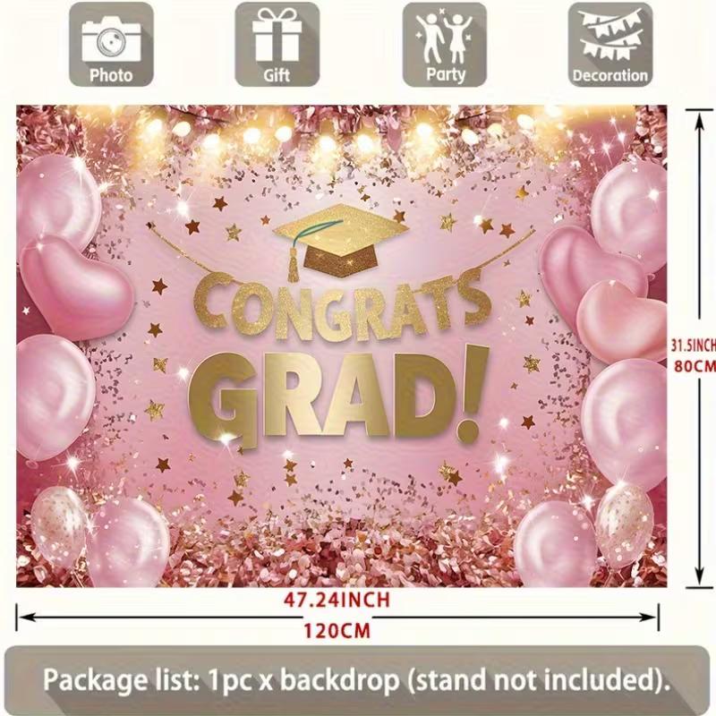 2D Sweet Pink Gold Graduation Bedroom Tapestry