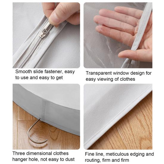 Защитная пленка для одежды, подвесная пылезащитная нетканая ткань, влагостойкая сумка для одежды со складками для гардероба