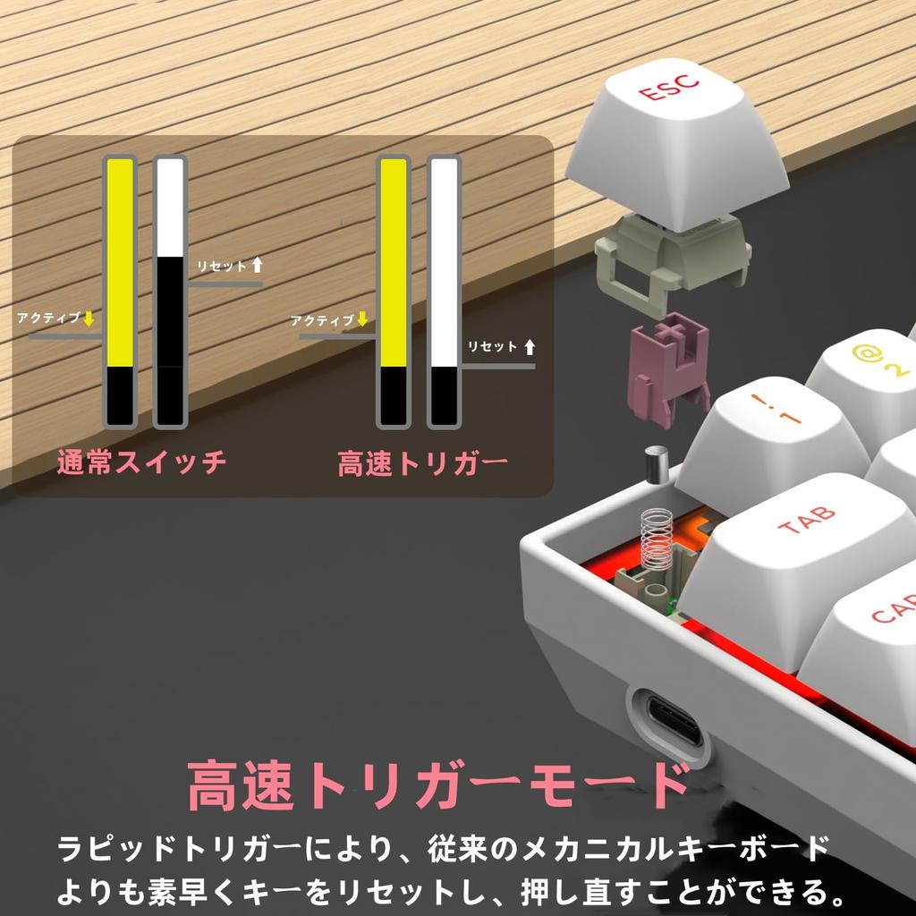 Механическая игровая клавиатура с быстрым триггером, проводная клавиатура, регулируемый магнитный переключатель срабатывания, частота опроса 8000 Гц, подсветка RGB, мини-компьютер на 68 клавиш