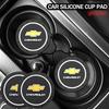 APT2  2Pcs Silicone Coaster Car Water Cup Pad  Anti-slip Mat Auto Interior For Chevrolet Camaro Colorado Cobalt Silverado Beat Groove