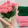 Colorful Dense Fuzzy Wire Pipe Cleaner Craft Flower Chenille Stem Children Handmade DIY Ingredients