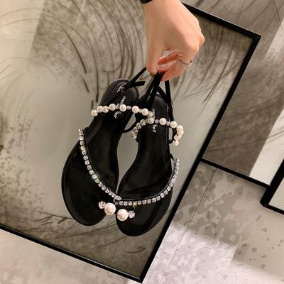 Сандалии со стразами на большом пальце женские сексуальные пляжные сандалии на плоской подошве обувь для отдыха летняя женская обувь для женщин дизайнеры Zapatos Mujer