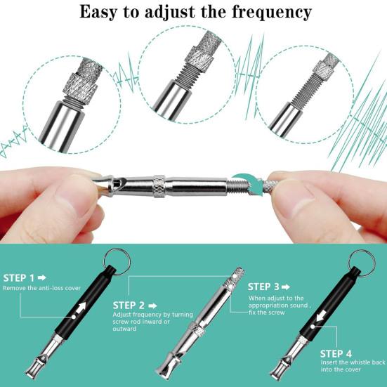 Свисток для собак, свисток для дрессировки щенков с шнурком, регулируемый ультразвуковой бесшумный свисток для собак, чтобы остановить лай соседских собак