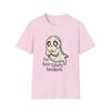 Unisex Softstyle T-Shirt Porcelain Ghost Glowing Eyes Halloween Emotional Fall