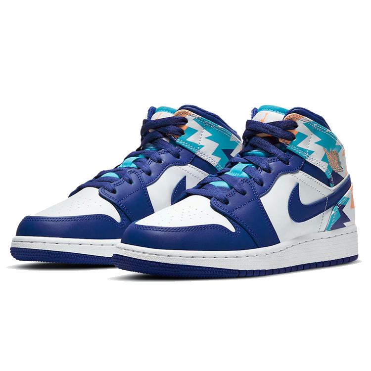 Jordan 1 Mid GS Geometric Pint 555112-105