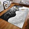 Black and White Owl Art Print Carpet for Bedroom Living Room Bedside Sofa Floor Mat Modern Home Decor Area Rug Machine Wash
