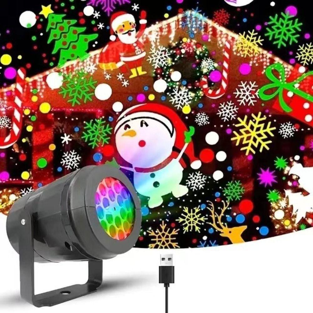 16 Kinds of Patterns Halloween Projection Lamp Party LED Projector Light Holiday Decoration