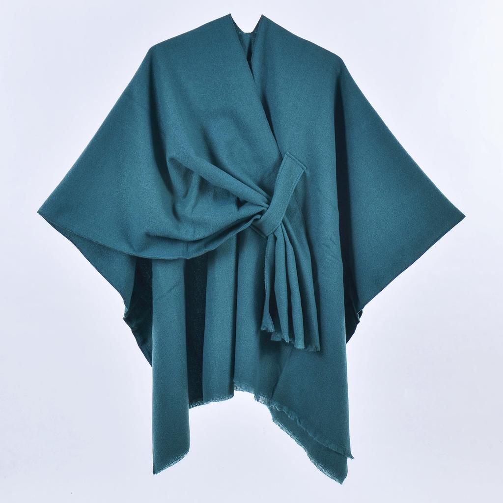 New Women's Spring Scarf Shawl Fashion Versatile Solid Color Four Seasons Imitation Cashmere Split Cape Amazon
