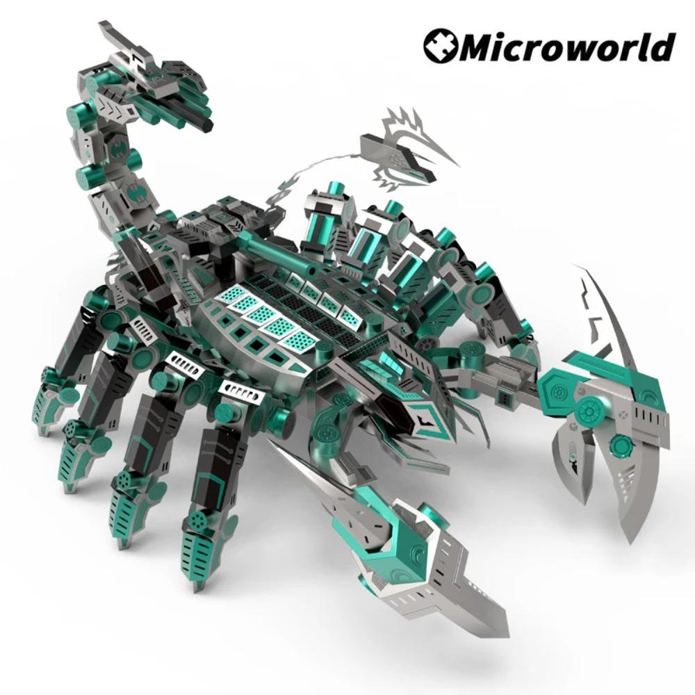 Microworld 3D Металлический Пазл Животное Красные Дьяволы Скорпион Набор Моделей Сделай Сам Настольное Украшение Пазл Игрушки Подарки на День Рождения Для Взрослых