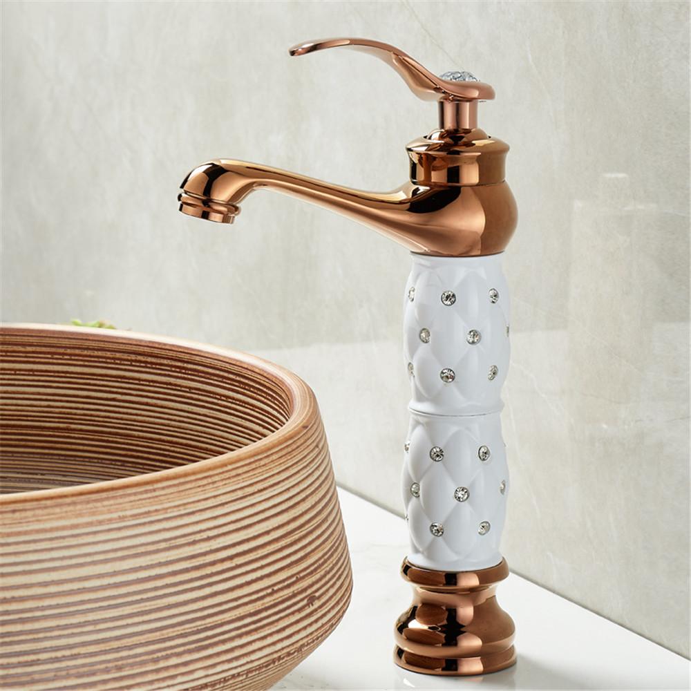 Tuqiu смеситель для ванной комнаты латунный золотой белый смеситель для раковины холодной и горячей воды кран для раковины настенный черный розово-золотой кран