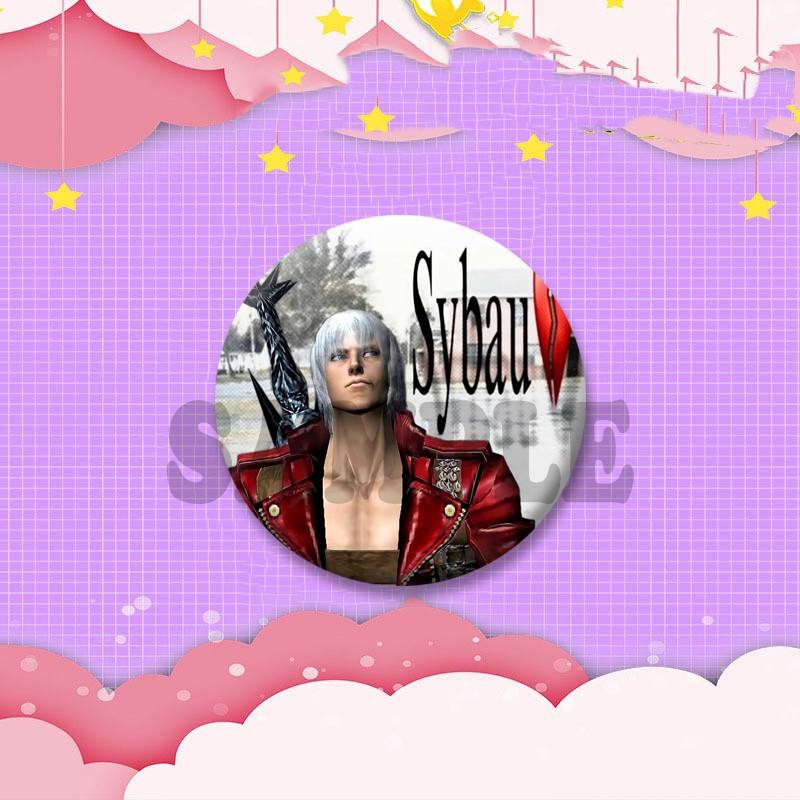 Игровые аксессуары Devil May Cry Данте Вергилий Значки Мультяшная фигурка Кнопки-булавки Смешная круглая брошь Одежда Рюкзак Декор Украшения