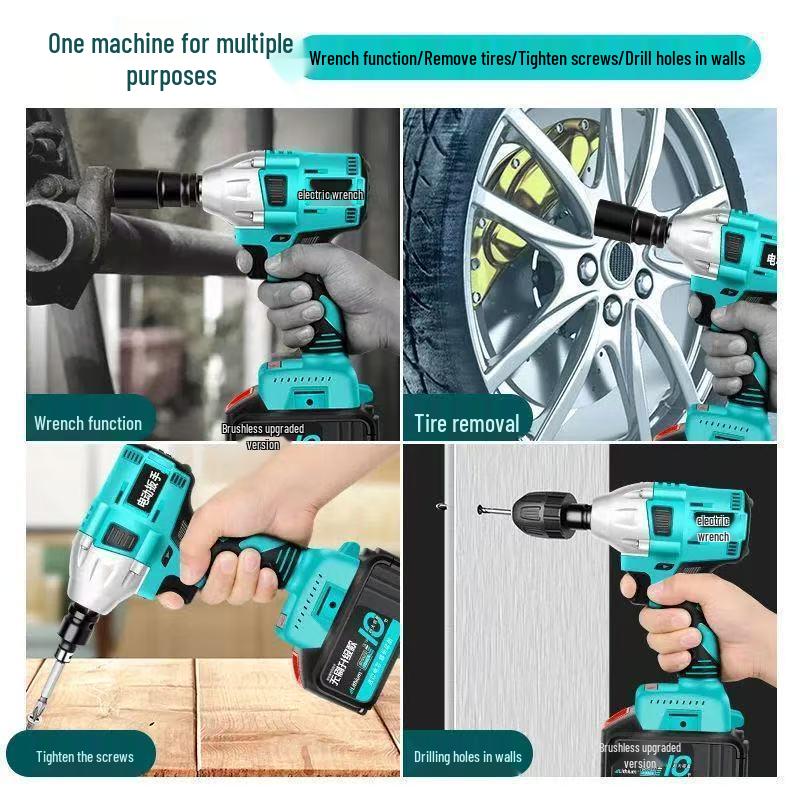 High Torque Brushless Electric Impact Wrench with Lithium Battery