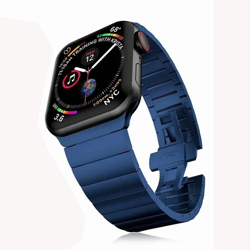 Нержавеющая сталь Ремешок Для Apple Watch 10 46 42мм Металлический Бизнес Браслет Для Iwatch 10 Ultra 49мм 44/45 38/40мм Ремешок Аксессуары