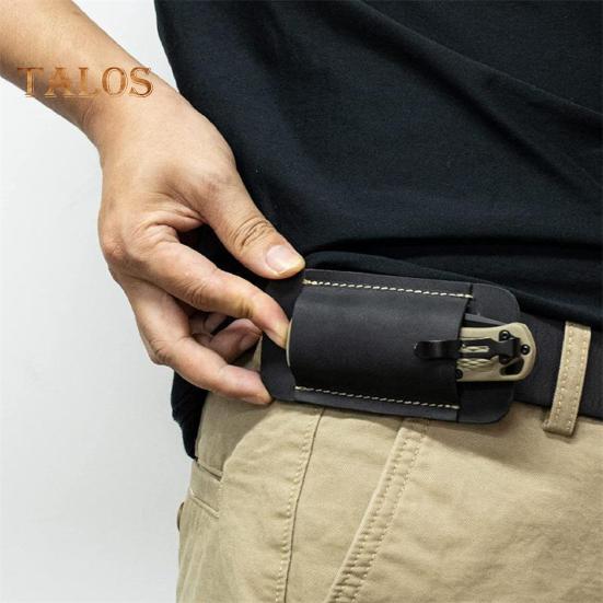 Belt Knife Sheath Faux Leather Pocket Folding Knives Holster Horizontal Knife Pouch Multitool Case for Men Hiking Fishing Camping