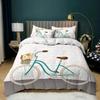 Bicycle Duvet Cover CollectionBike Sketch Artwork Decorative 3 Piece Bedding Collection With 2 Pillow ShamsQueen King Size With Quilt Cover