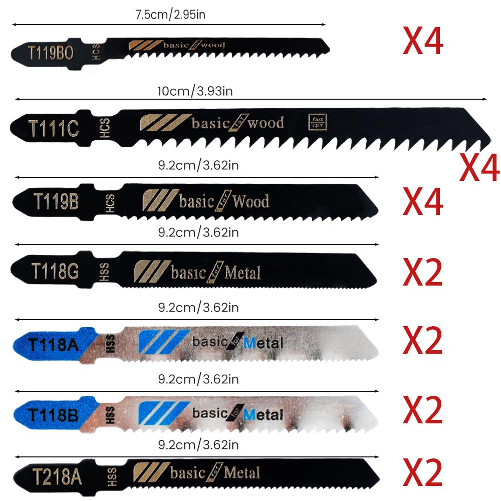 Набор из 20 полотен для лобзика с Т-образным валом HCS, различные полотна для лобзика по дереву, пластику и металлу, полотно для лобзика по дереву