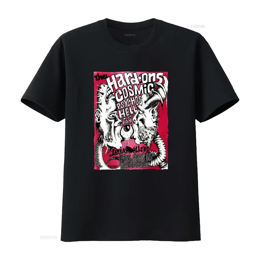 Vintage 1991 Hard Ons Cosmic Psychos Hell To Pay Rock Band T Shirt S 4XL LI1222 vintage Washed Unisex graphic Versatile