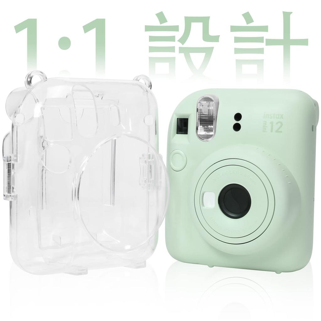 Exclusive Transparent Compatible Product FUJIFILM Instax Mini 12 Instant Camera INS MINI 12 PVC Cover with Shoulder Strap Transparent [Aenllosi Case]