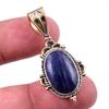Natural Sodalite Gemstone 925 Solid Sterling Silver Two Tone Pendant 1.75'' H6k30