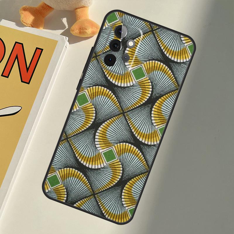 African Wax Fabric For Samsung Galaxy A26 A16 A06 A56 A36 A05 A22 A32 A52 A54 A34 A14 A55 A15 A53 A33 A35 Case