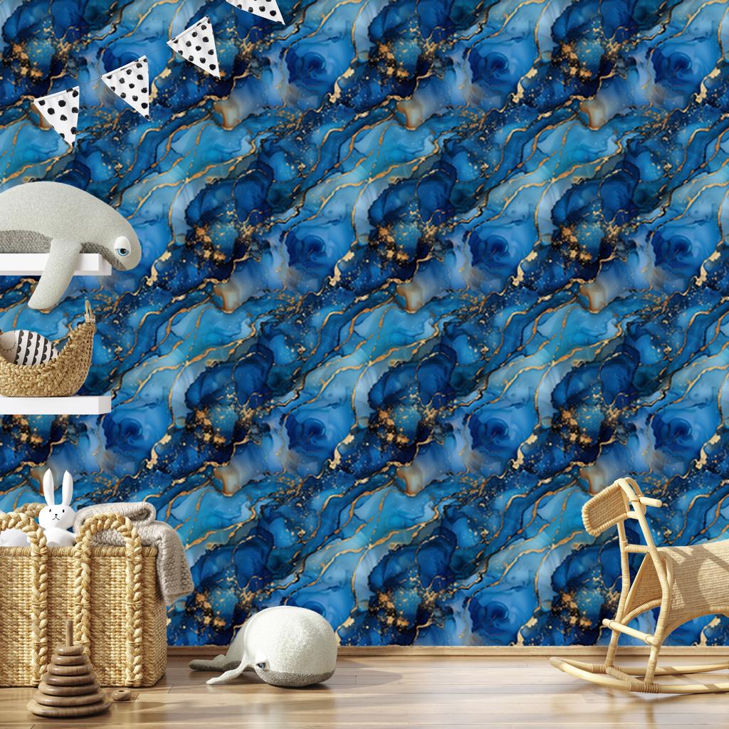 Ink blue wallpaper, blue background for living room and bedroom 50x1000