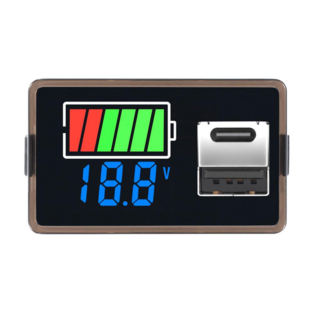 Тип C USB DC8-100V 4829 Автомобильный вольтметр Индикатор уровня заряда Измеритель емкости литиевой батареи Тестовый дисплей Светодиодный тестер