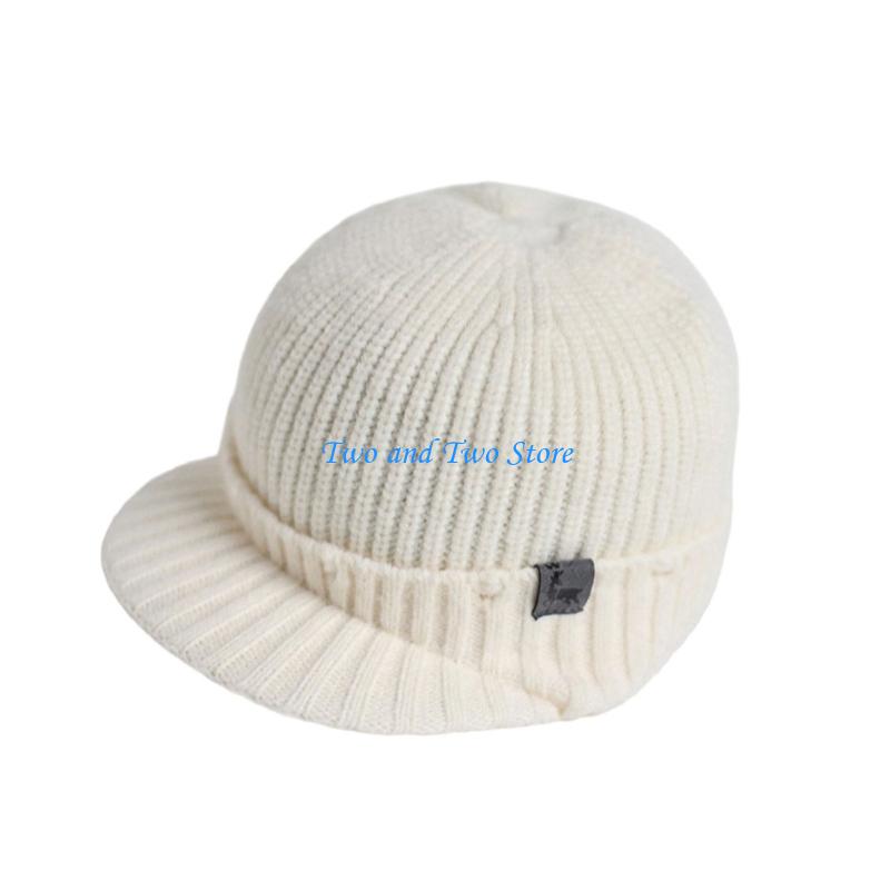HX6F Fashionable Ribbed Warm Lined Equestrian Design Unisex Winter Hat