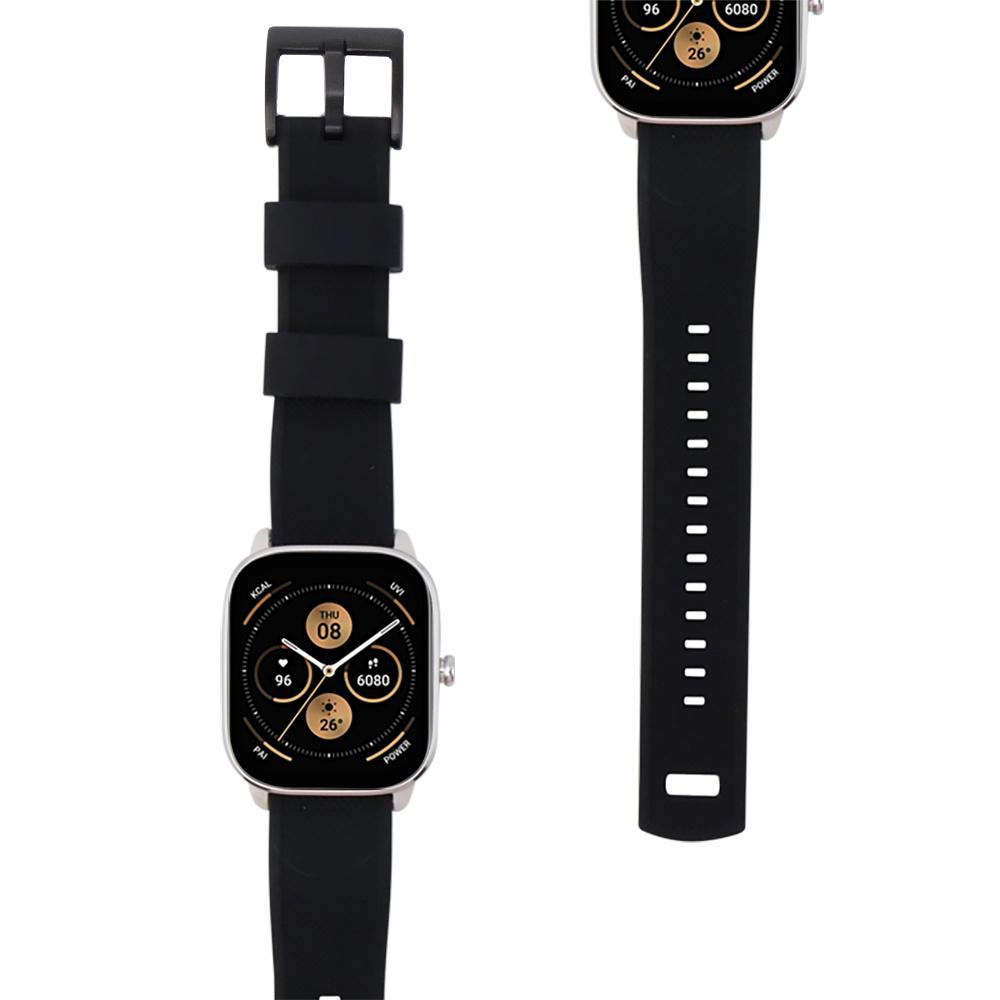 ERBORD Universal Silicone Strap 20mm, Dual Color, Black / Red / Black Buckle