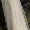 Comb Style Short Bridal Veil Luxury Pencil Edge Wedding Veil Sparkling Veil White Champagne Bridal Face