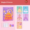 Handmade Princess Theme Poke Art Creative Dress Up Sticker Book Fabric Art Craze Poke Art  For Girl
