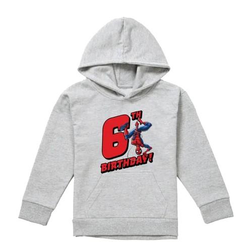 Spider-Man Childrens/Kids Heather Pull Over 6th Birthday Hoodie