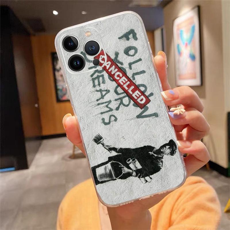 Phone Case For iphone 17 Pro Max Air 16 15 14 13 Pro Max 15 16 Pro 15Plus Street Art Banksy Graffit