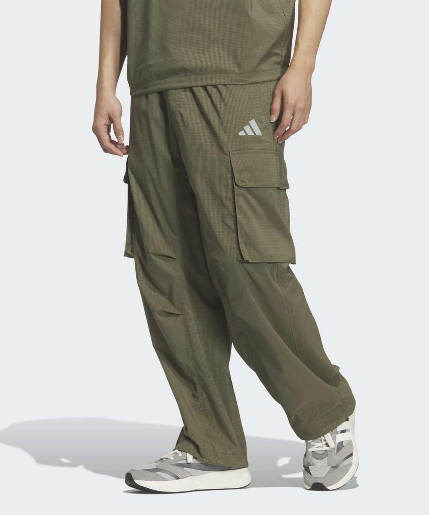 adidas Городские Технологичные Свободные Тканые Брюки Карго - Оливковый / Ks1178