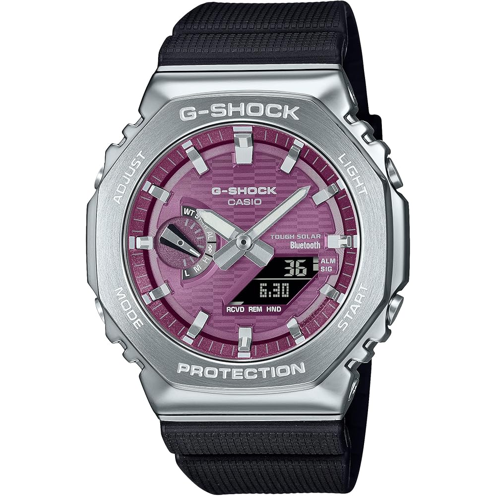 Casio G-Shock GBM-2100A-4BJF Men's Bluetooth Tough Solar Watch Metal Covered Burgundy