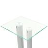 Speaker Stands Column Design 2 pcs Tempered Glass Silver