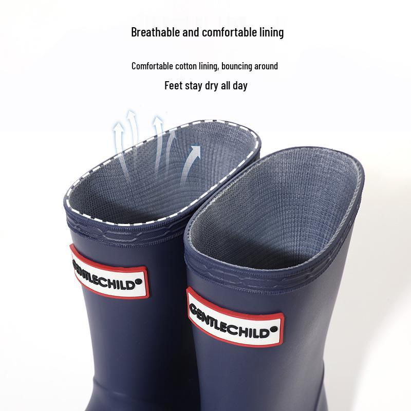 Детские водонепроницаемые нескользящие резиновые сапоги для мальчиков и девочек, возраст 2-8 лет - Оригинальное простое качество